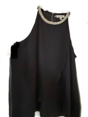 Jennifer Lopez Black Beaded Halter Tank Top